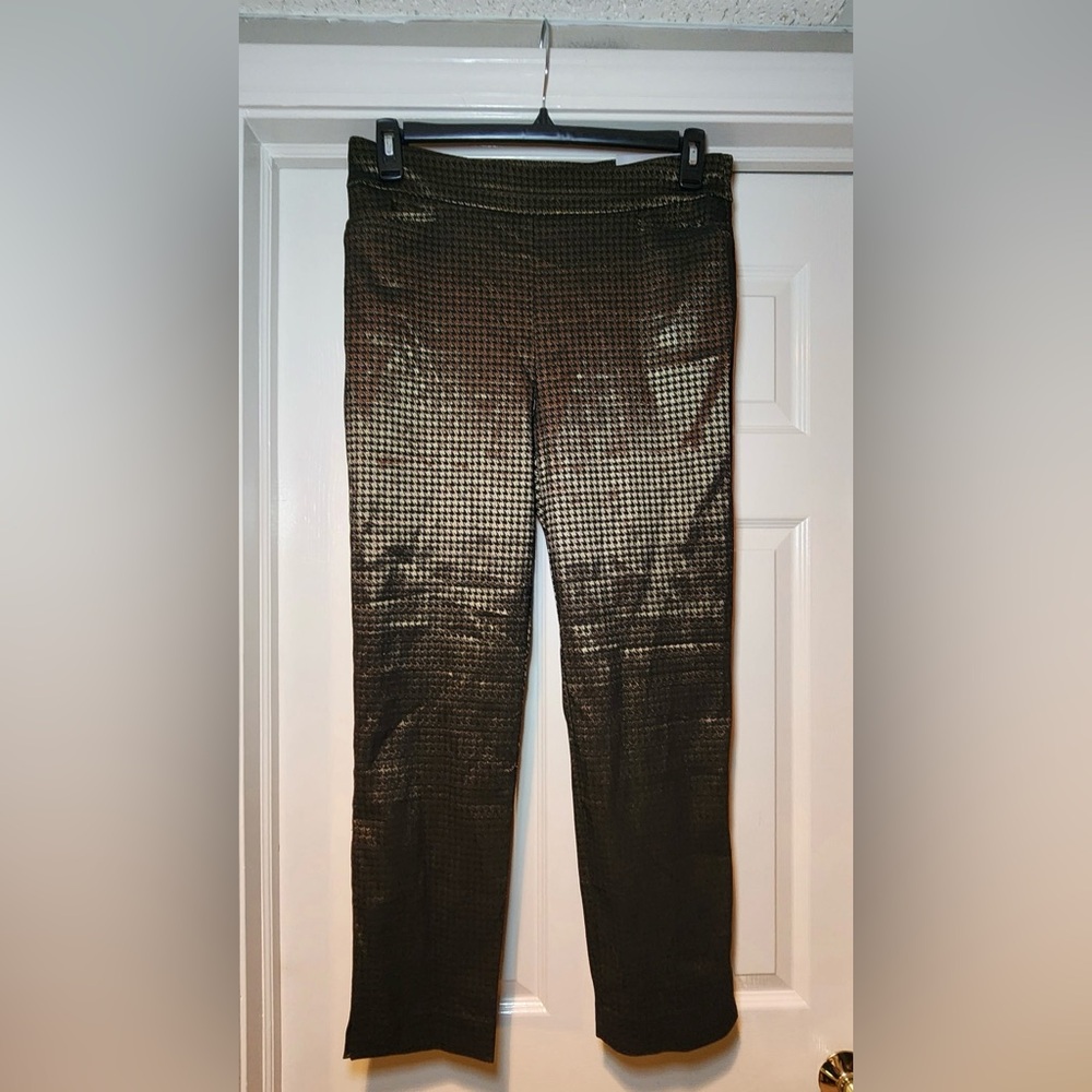NWT Chico's So Slimming Brigitte Metallic Houndstooth Ankle Pants Tummy Control - Picture 3 of 7